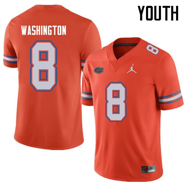 Youth NCAA Florida Gators Nick Washington #8 Stitched Authentic Jordan Brand Orange College Football Jersey FSC7165BO